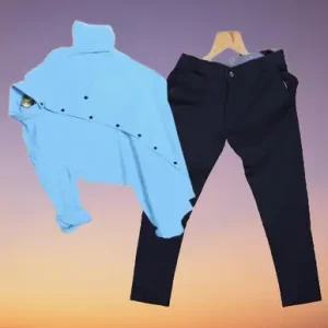 Men Cotton Blend Kurta Pyjama Set